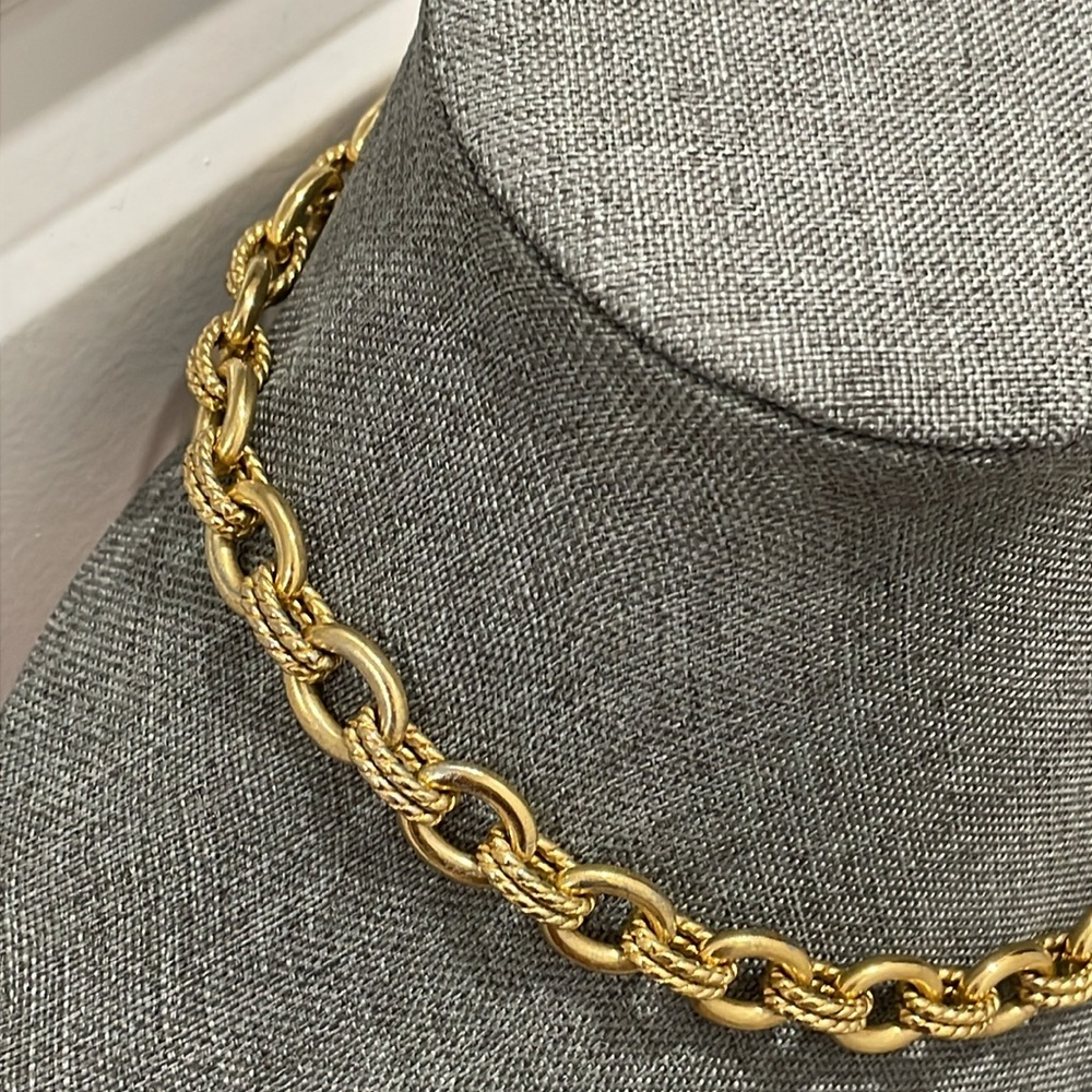 Milor Stainless Steel Gold-Tone Rope Link Chunky Necklace - Picture 2 of 16